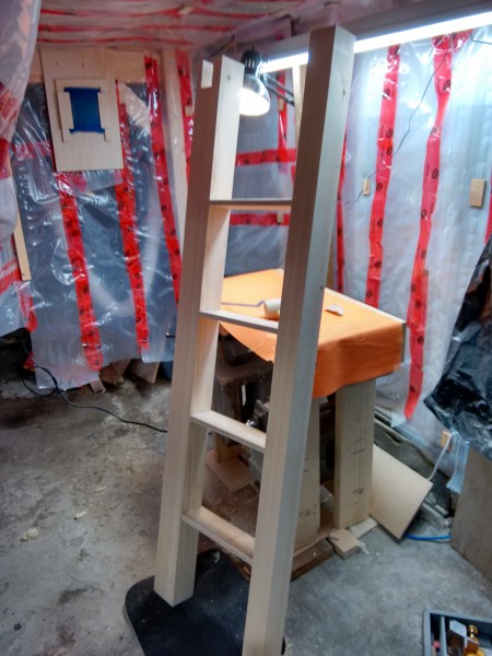 The ladder constructed. This was very 'over-engineered' as it is the only freestanding component.